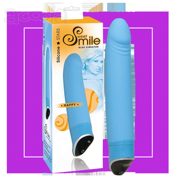 Голубой вибратор Smile Happy от Love Monster